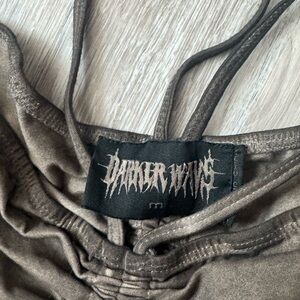 Darker Waves Brown Flare Leggings